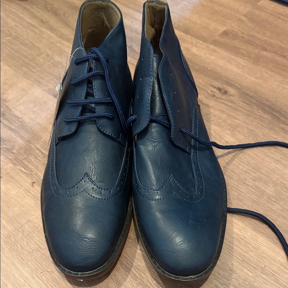 Mecca Navy Leather Oxfords